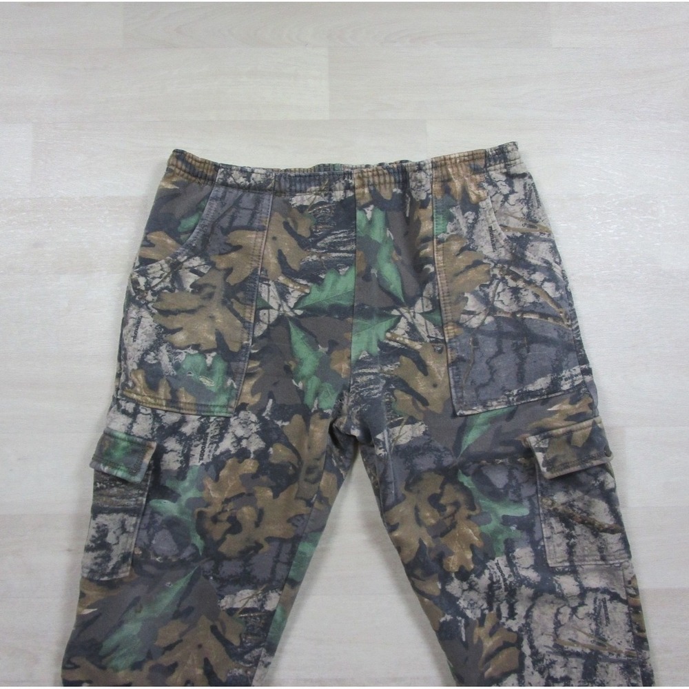 Vintage Jerzees Outdoors Camo Sweatpants (L) BigWoods Cargo Pockets Y2K - Picture 3 of 16